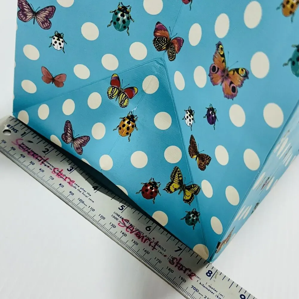 Versace 18”x16”x8” Authentic Blue Butterfly Paper Bag Gift Tote Medium